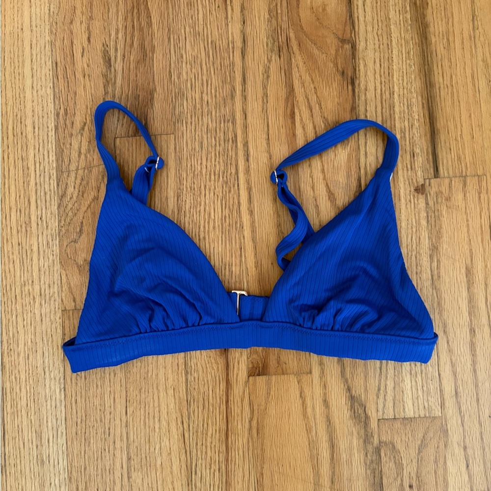 Royal blue ribbed bikini tops
